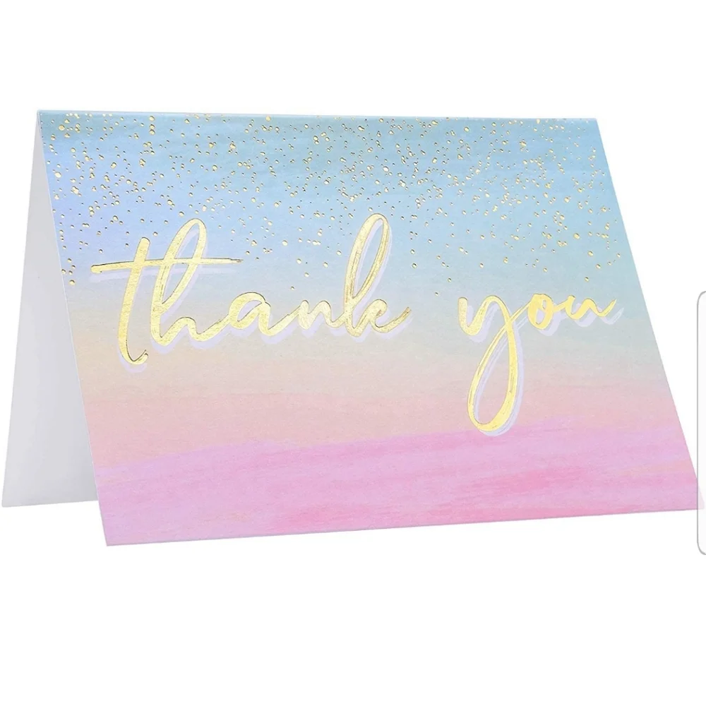 10 ct  Thank You Cards -Elegant Watercolor…